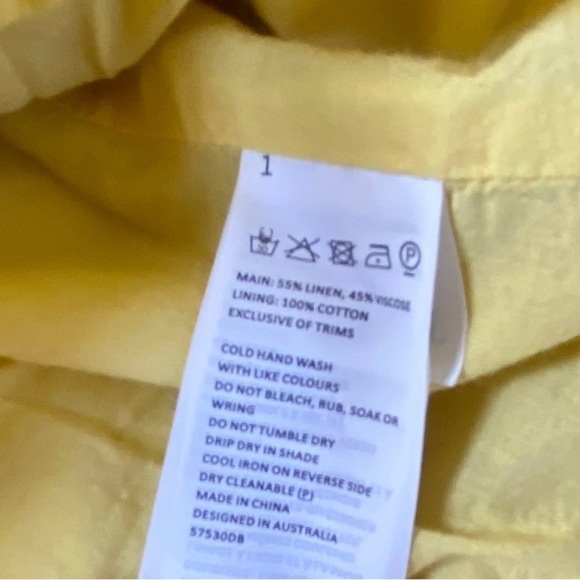 Bardot Labella Women’s Floral Halter Yellow Midi Linen Spring Summer Dress SZ S - Picture 11 of 14